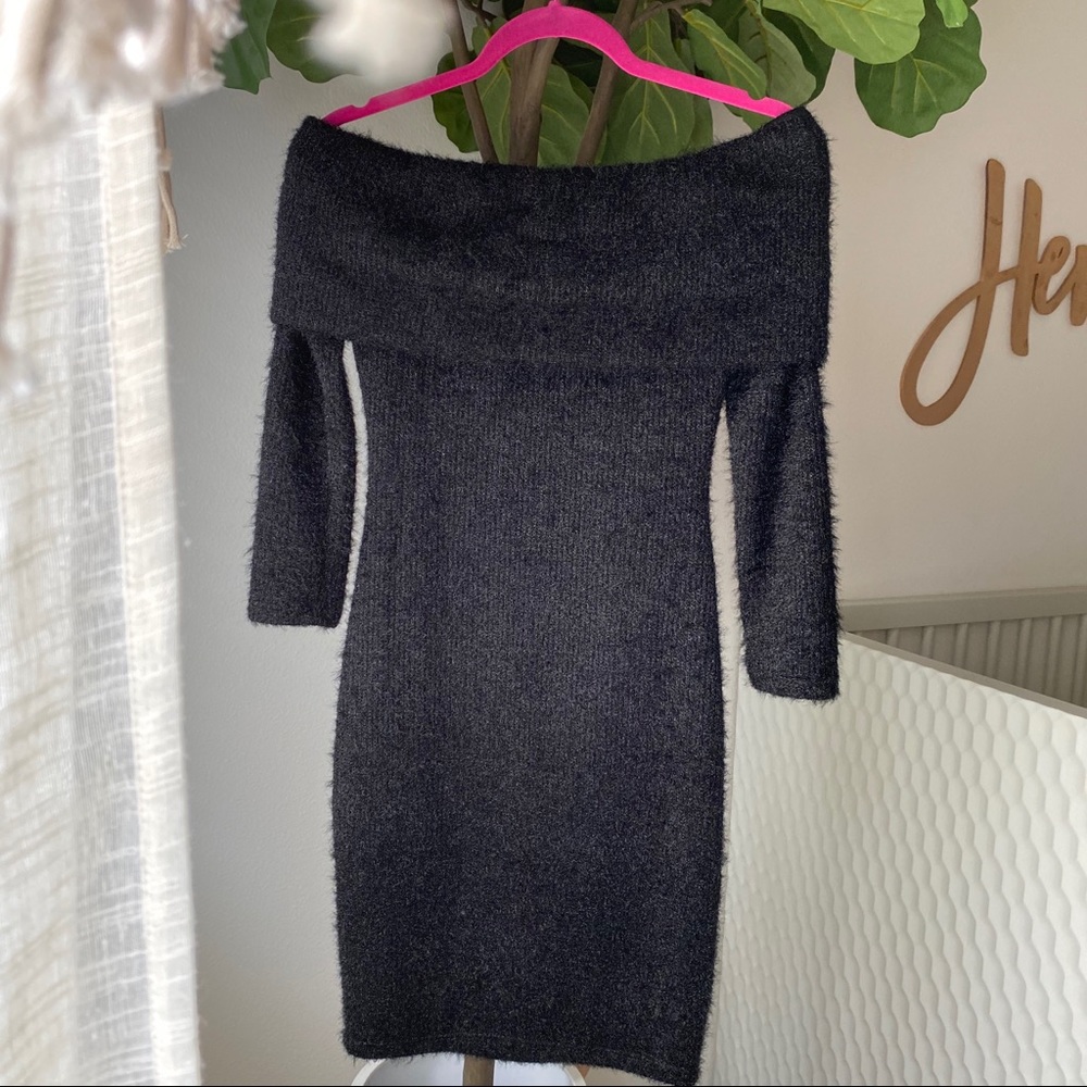 Black Off Shoulder Long sleeve dress